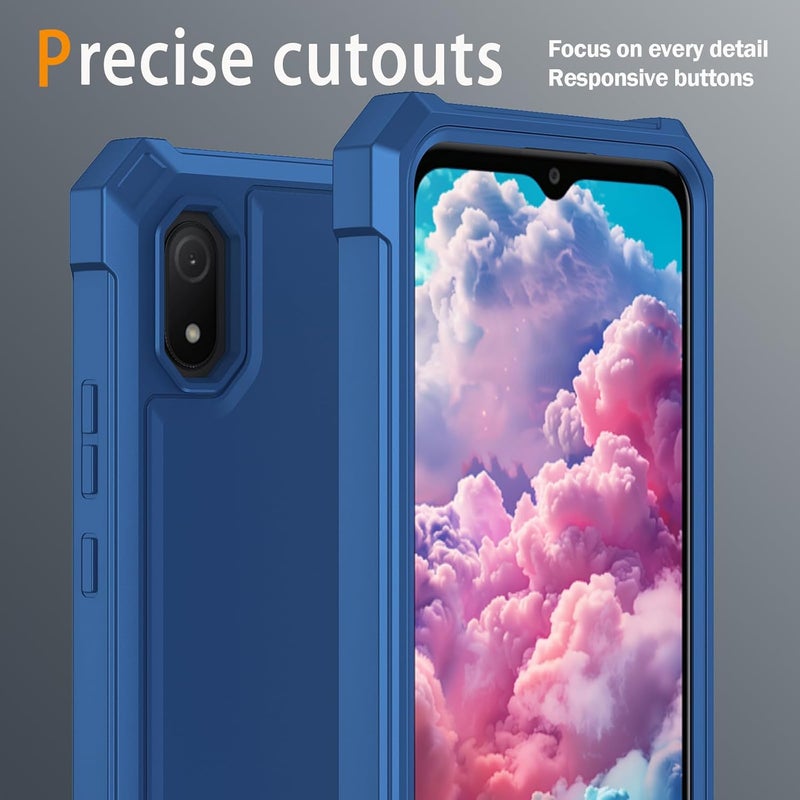 Mocotto for Cloud Mobile Stratus C8 Phone Case with Tempered Glass Screen Protector,Slim Soft Silicone Full-Body Protective Cover (Cloud Mobile Stratus C8,Blue) - Image 5